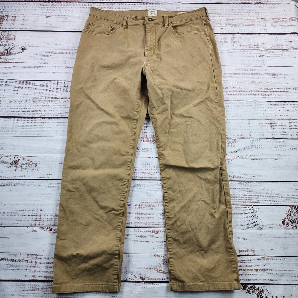 Flint and Tinder 365 5-Pocket Pants Men's 36x34 Khaki Straight Fit Stretch